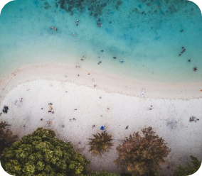 A beautiful beach with a seaside.